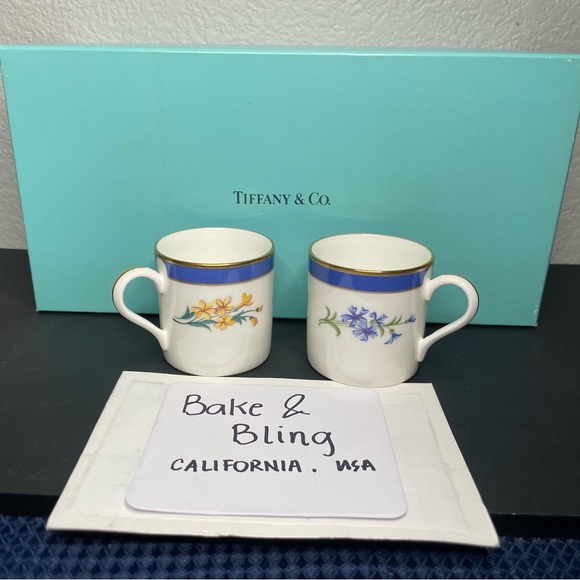 Tiffany & Co tea cups, saucer and dessert plate - Picture 3 of 14